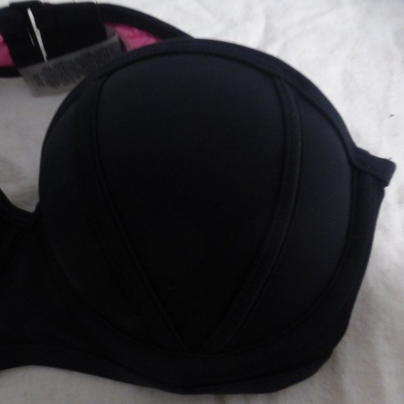 PINK, VS, Victoria's Secret, Black and Pink Bra, size small (AA-C) - Picture 6 of 7